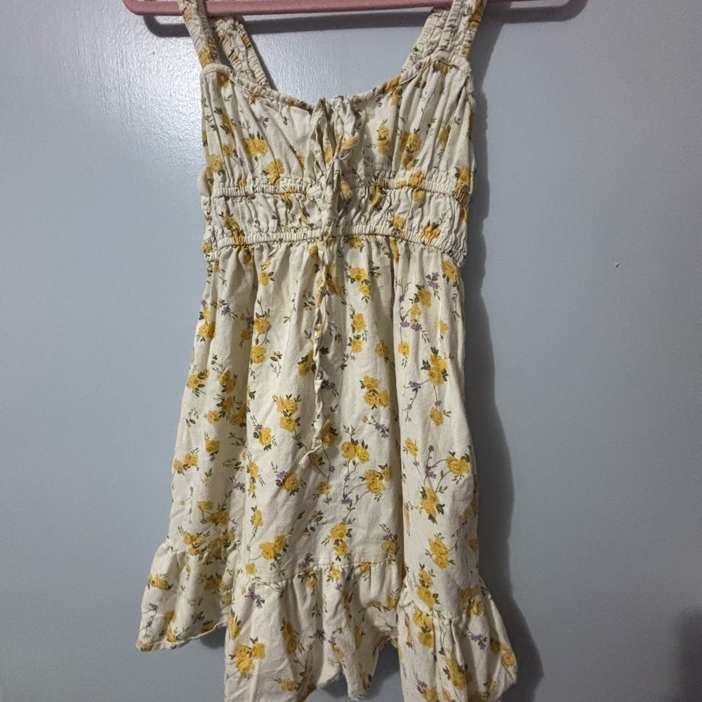 Floral Yellow Mini Dress
